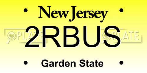 2RBUS New Jersey License Plate