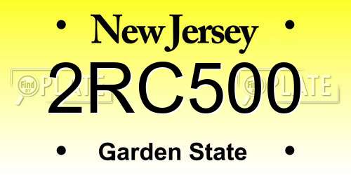 2RC500 New Jersey License Plate