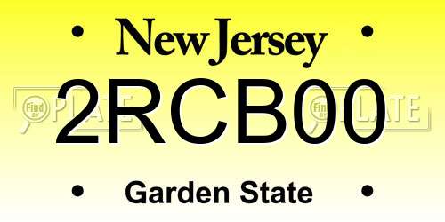 2RCB00 New Jersey License Plate