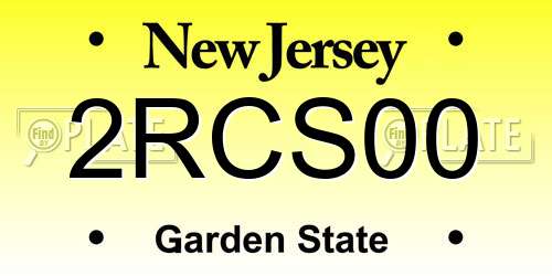 2RCS00 New Jersey License Plate