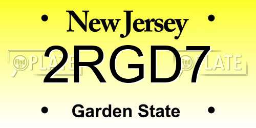 2RGD7 New Jersey License Plate