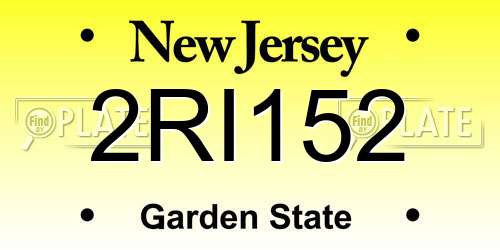 2RI152 New Jersey License Plate