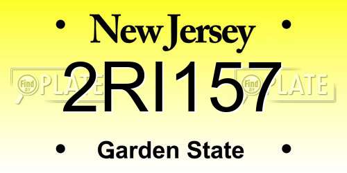 2RI157 New Jersey License Plate