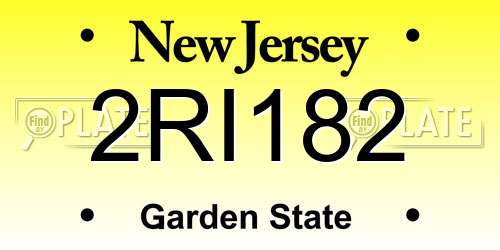 2RI182 New Jersey License Plate