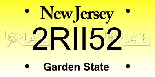 2RII52 New Jersey License Plate