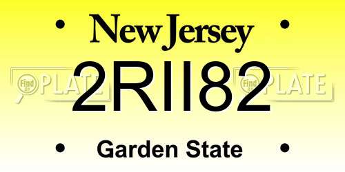 2RII82 New Jersey License Plate