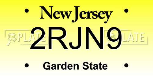 2RJN9 New Jersey License Plate