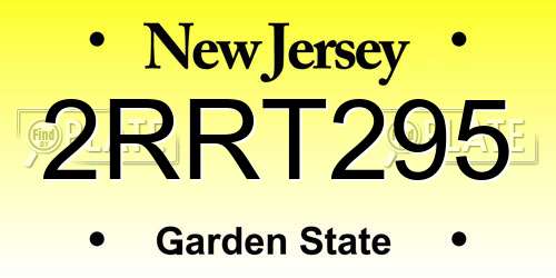 2RRT295 New Jersey License Plate