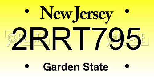 2RRT795 New Jersey License Plate
