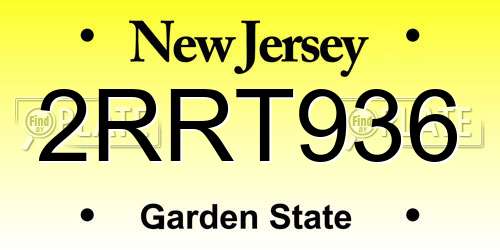 2RRT936 New Jersey License Plate