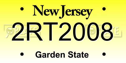2RT2008 New Jersey License Plate