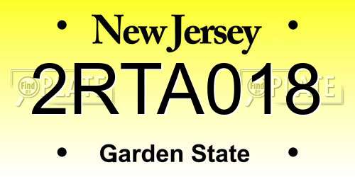 2RTA018 New Jersey License Plate