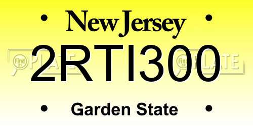 2RTI300 New Jersey License Plate