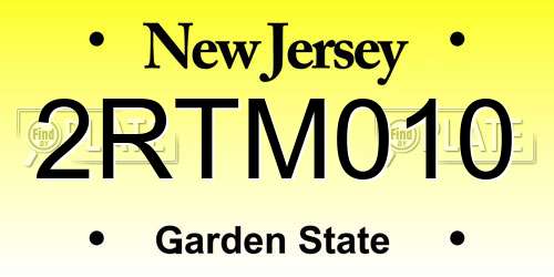 2RTM010 New Jersey License Plate