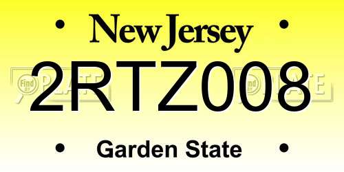 2RTZ008 New Jersey License Plate