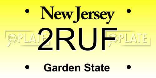 2RUF New Jersey License Plate