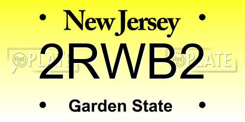 2RWB2 New Jersey License Plate