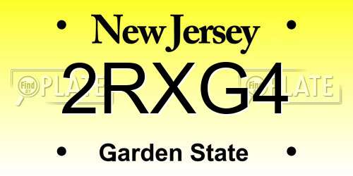 2RXG4 New Jersey License Plate