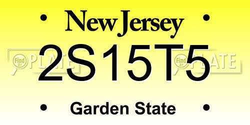 2S15T5 New Jersey License Plate