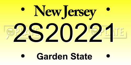 2S20221 New Jersey License Plate