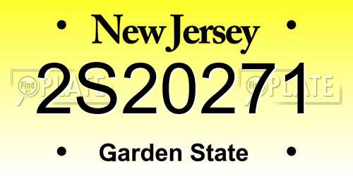 2S20271 New Jersey License Plate