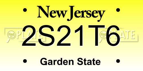 2S21T6 New Jersey License Plate