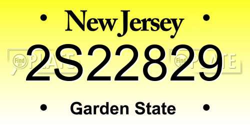 2S22829 New Jersey License Plate