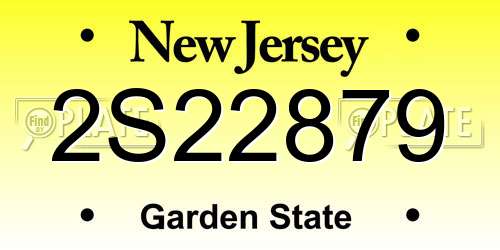 2S22879 New Jersey License Plate