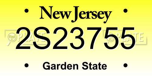 2S23755 New Jersey License Plate