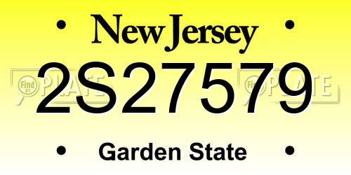 2S27579 New Jersey License Plate