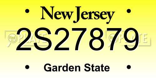 2S27879 New Jersey License Plate