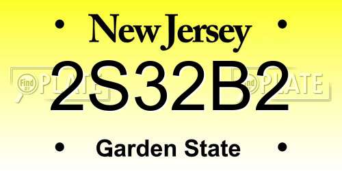 2S32B2 New Jersey License Plate