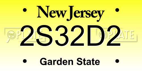 2S32D2 New Jersey License Plate
