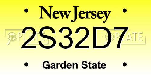 2S32D7 New Jersey License Plate