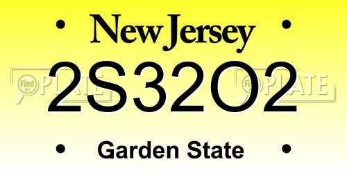 2S32O2 New Jersey License Plate