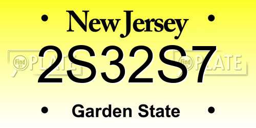 2S32S7 New Jersey License Plate