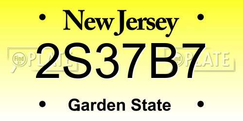 2S37B7 New Jersey License Plate
