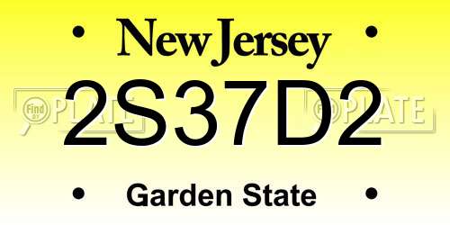 2S37D2 New Jersey License Plate