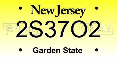 2S37O2 New Jersey License Plate