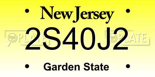 2S40J2 New Jersey License Plate
