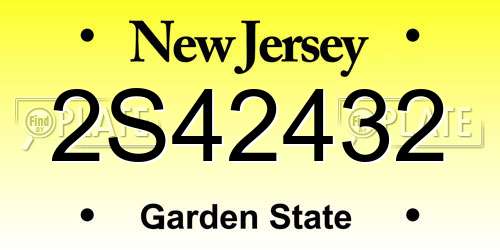 2S42432 New Jersey License Plate