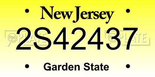 2S42437 New Jersey License Plate