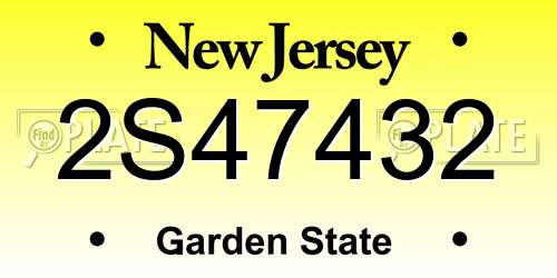 2S47432 New Jersey License Plate