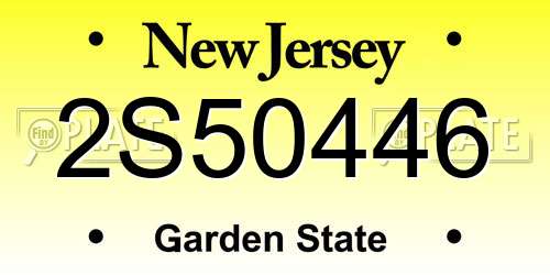 2S50446 New Jersey License Plate