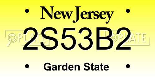 2S53B2 New Jersey License Plate