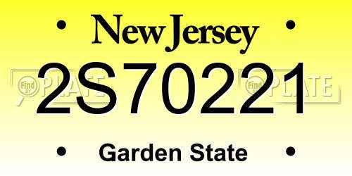 2S70221 New Jersey License Plate