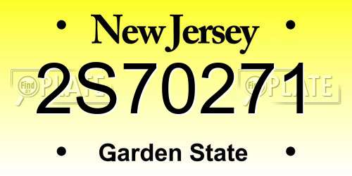 2S70271 New Jersey License Plate