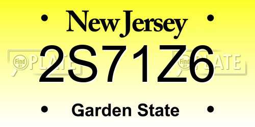 2S71Z6 New Jersey License Plate
