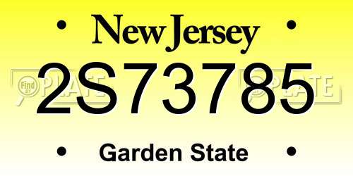 2S73785 New Jersey License Plate