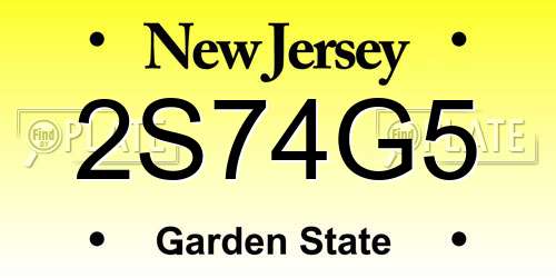 2S74G5 New Jersey License Plate